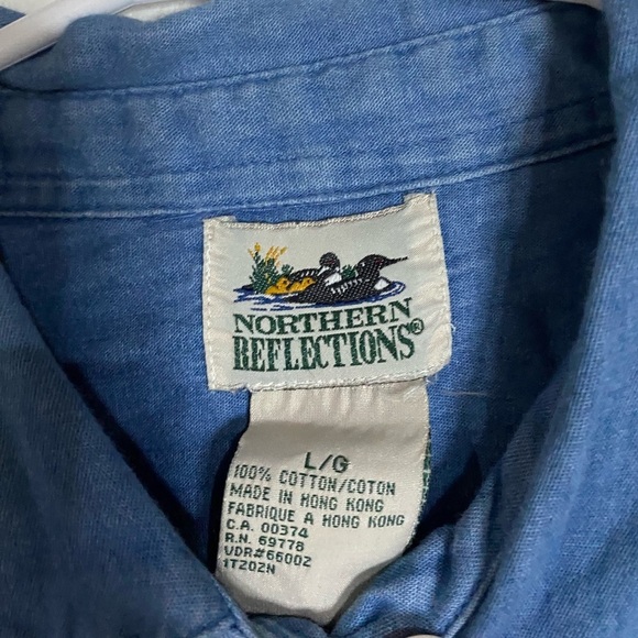 Northern Reflections Embroidered Denim Shirt Women’s Size L - Picture 4 of 5